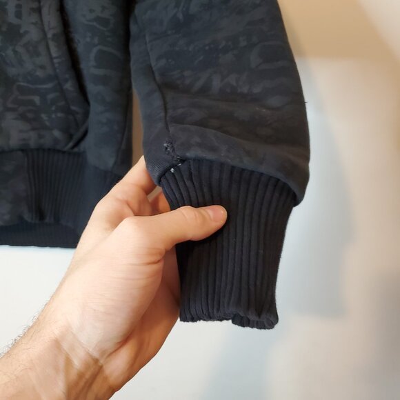 Y2K Fox Racing Sasquatch Fur Lined Zip Up Hoodie Black Size M - Picture 5 of 7